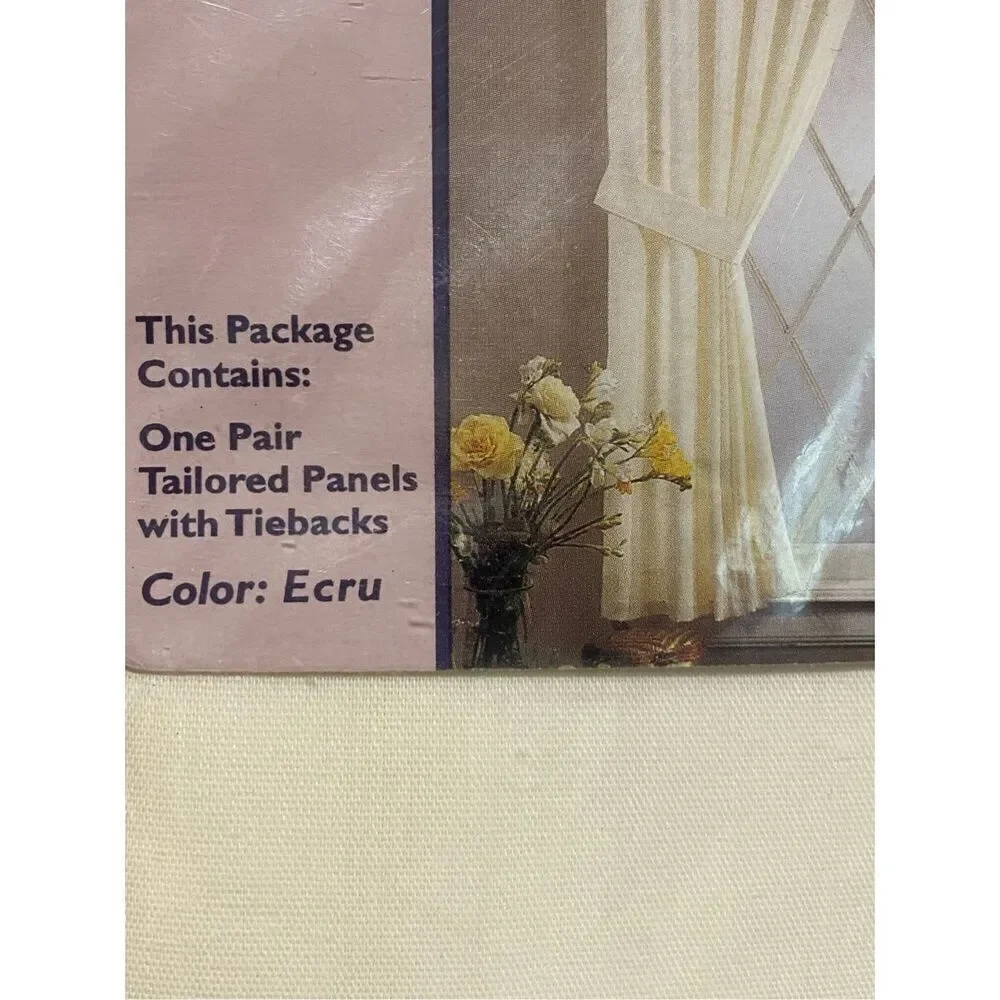 Vintage lace curtains with valance  floral 53” x 81”